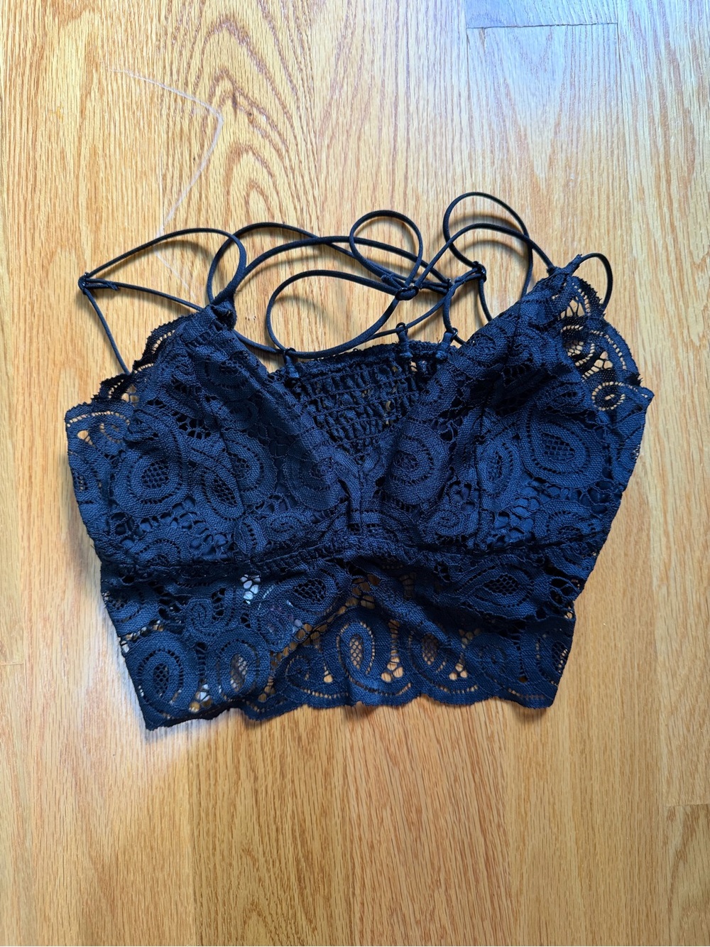 Victoria Secret Pink Lace Bralette Crop Top - Black